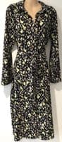 NEW LOOK MATERNITY BLACK LEOPARD PRINT MIDI SHIRT DRESS SIZE 12