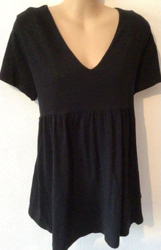NEW LOOK MATERNITY BLACK NURSING T-SHIRT TOP SIZE 8