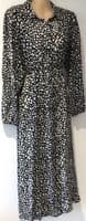 NEW LOOK MATERNITY BLACK/WHITE SPOT PRINT MIDI SHIRT DRESS SIZE 12