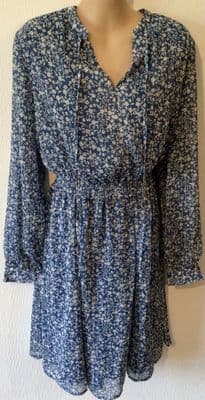 NEW LOOK MATERNITY & NURSING BLUE FLORAL MIDI DRESS SIZE 18