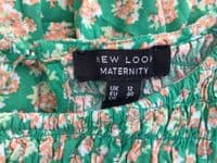 NEW LOOK MATERNITY NURSING GREEN/ORANGE FLORAL MIDI DRESS SIZE 12