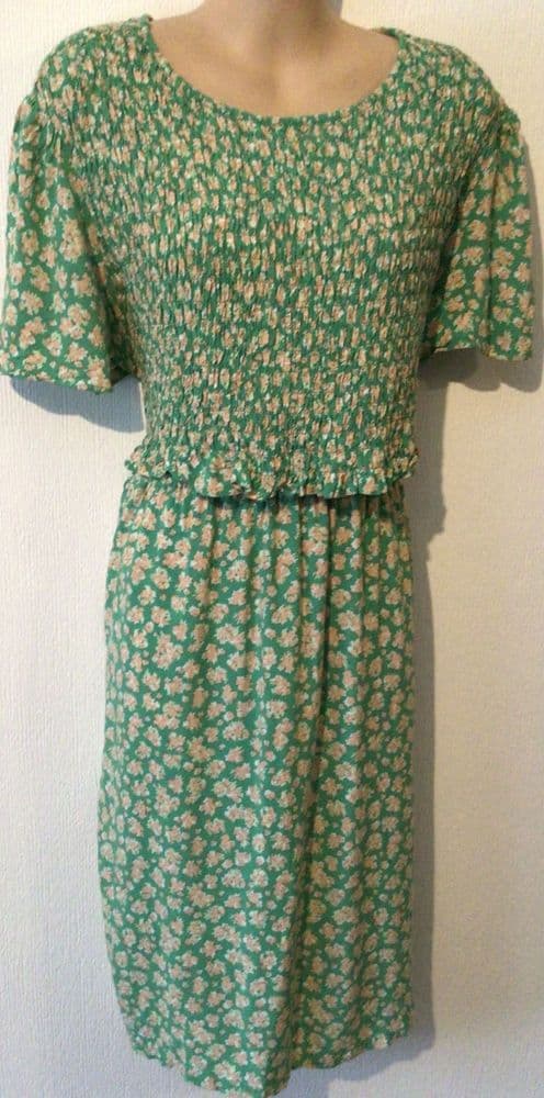 NEW LOOK MATERNITY NURSING GREEN/ORANGE FLORAL MIDI DRESS SIZE 12