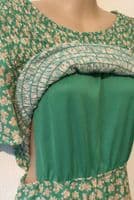 NEW LOOK MATERNITY/NURSING GREEN SHIRRED FLORAL DRESS SIZE 14