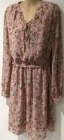 NEW LOOK MATERNITY/NURSING PINK FLORAL MIDI DRESS SIZE 20