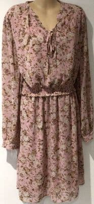 NEW LOOK MATERNITY/NURSING PINK FLORAL MIDI DRESS SIZE 20