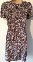 NEW LOOK MATERNITY/NURSING PINK FLORAL SHIRRED DRESS SIZE 14