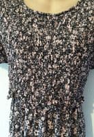 NEW LOOK MATERNITY/NURSING PINK FLORAL SHIRRED DRESS SIZE 20