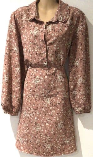 NEW LOOK MATERNITY PINK FLORAL SHIRT DRESS SIZE 18