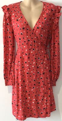 NEW LOOK MATERNITY RED HEART WRAP DRESS SIZE 22