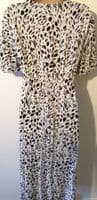 NEW LOOK MATERNITY WHITE ANIMAL PRINT ZIP NURSING MIDI DRESS SIZE 14