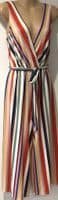 NEW LOOK RAINBOW RIBBED SLEEVELESS STRIPE JUMPSUIT SIZE 8