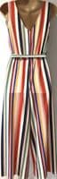 NEW LOOK RAINBOW RIBBED SLEEVELESS STRIPE JUMPSUIT SIZE 8