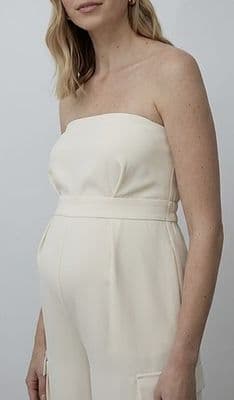 NEW NINE THE LABEL BELLE STRAPLESS MATERNITY & NURSING JUMPSUIT SIZE M 12/14