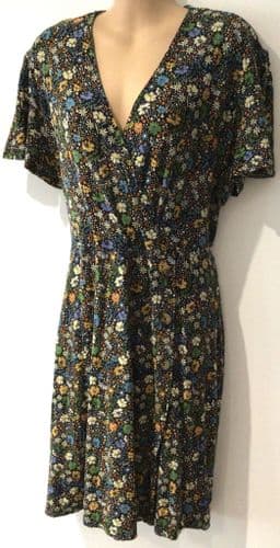 NEXT FLORAL PRINT WRAP DRESS SIZE 20