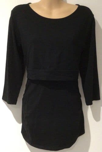 NEXT MATERNITY BLACK FLAP NURSING TOP SIZE M 12