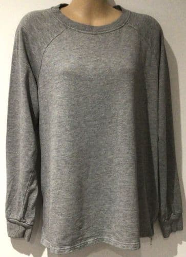 NEXT MATERNITY PALE GREY SIDE ZIP NURSING SWEATSHIRT SIZE 12