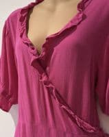 NEXT MATERNITY PINK FRILL WRAP MINI DRESS/TOP SIZE 18