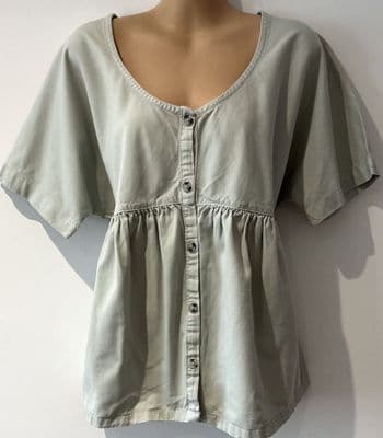 NEXT MATERNITY SAGE COTTON BUTTON NURSING TOP SIZE 12