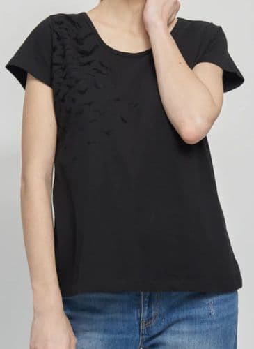 NINE + QUARTER ORGANIC BLACK BIRD NURSING TOP SIZE S 10/12