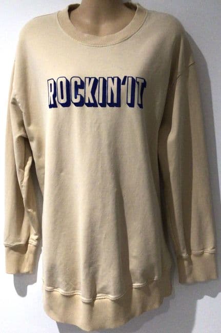 NINE + QUARTER ORGANIC ROCKIN IT NURSING SWEATSHIRT SIZE M 12/14