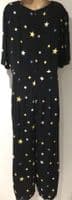 NOBODYS CHILD BLACK STAR PRINT BUTTON JUMPSUIT SIZE 16