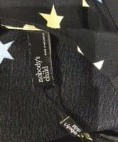 NOBODYS CHILD BLACK STAR PRINT BUTTON JUMPSUIT SIZE 16