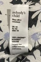NOBODYS CHILD BLACK/WHITE FLOWER PRINT BUTTON JUMPSUIT SIZE 14