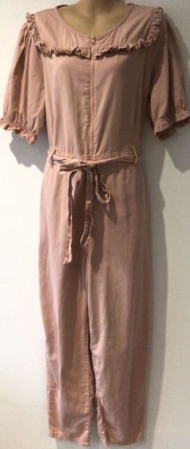 NOBODYS CHILD ORGANIC COTTON PINK ZIP JUMPSUIT SIZE 16