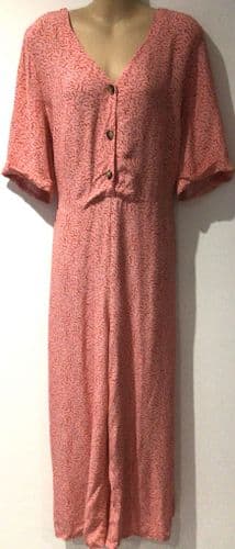 NOBODYS CHILD PINK WIDE LEG BUTTON JUMPSUIT SIZE 16