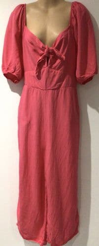 NOBODYS CHILD PINK WIDE LEG TIE FRONT JUMPSUIT SIZE 14