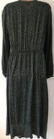 OASIS BLACK/KHAKI LEOPARD PRINT WRAP MIDI DRESS SIZE 14