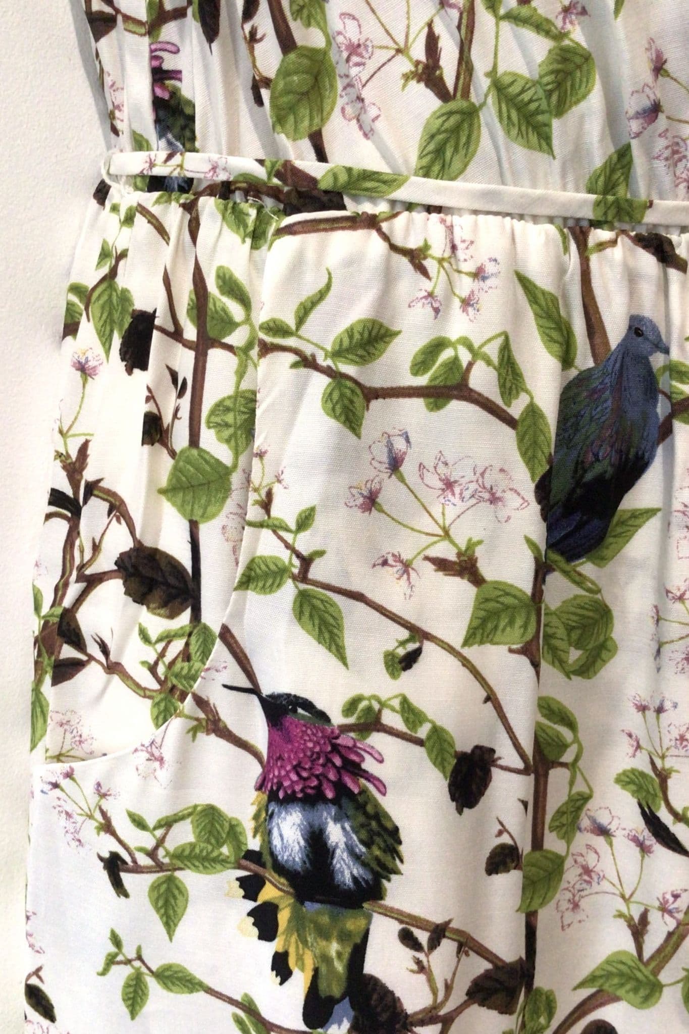 OASIS CREAM BIRD PRINT WRAP MIDI DRESS BNWT SIZE