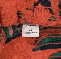 OLD NAVY CORAL TROPICAL PRINT SUMMER BARDOT DRESS SIZE XS 8/10