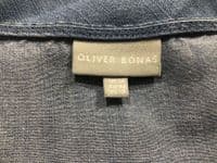 OLIVER BONAS BLUE DENIM ZIP FRONT MIDI DRESS SIZE 14