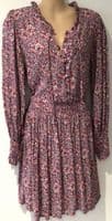 OLIVER BONAS PINK DITSY FLORAL DRESS SIZE 14