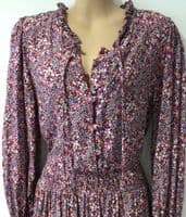 OLIVER BONAS PINK DITSY FLORAL DRESS SIZE 14