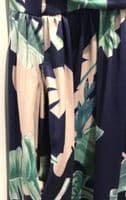OUGES NAVY PALM LEAF OCCASION CROSS OVER MAXI DRESS SIZE XXL 16-18