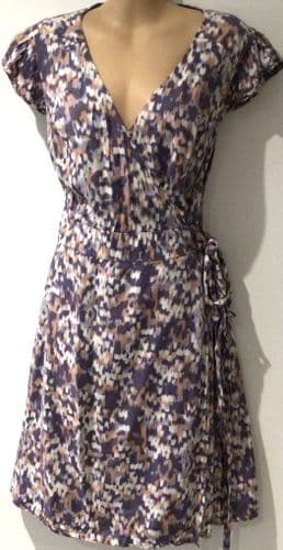 PEPPERBERRY LILAC/CORAL WRAP OCCASION DRESS SIZE 14 CV