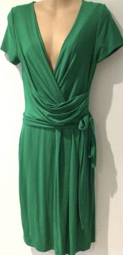 PHASE EIGHT GREEN WRAP MIDI DRESS SIZE 10