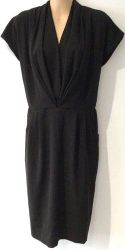 PHASE EIGHT SAMMY BLACK CREPE WRAP CHEST LBD DRESS BNWT SIZE 12