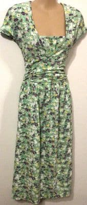 PICCALILLY ORGANIC SPRING MEADOW WRAP NURSING JERSEY DRESS SIZE M 12/14