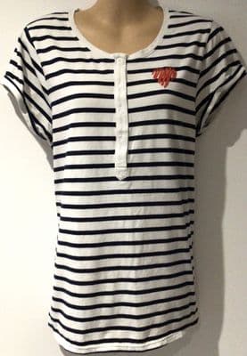 PREMAMAN WHITE STRIPE HEART T-SHIRT SIZE M 12/14