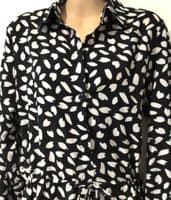 PRETTY LITTLE THING BLACK DALMATION SHIRT PLAYSUIT BNWT SIZE 12