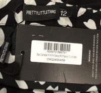 PRETTY LITTLE THING BLACK DALMATION SHIRT PLAYSUIT BNWT SIZE 12