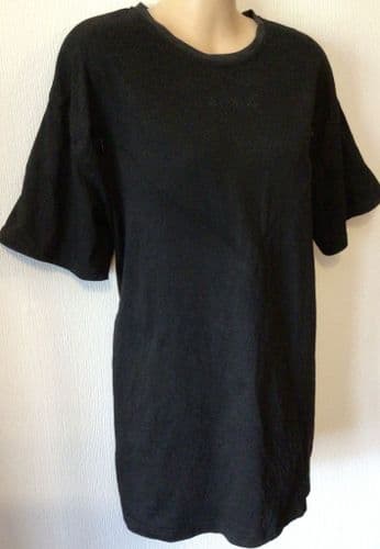 PRETTY MAMA BLACK OVERSIZED NURSING T-SHIRT TOP SIZE M 14/16