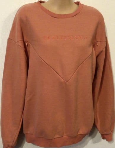PRETTY MAMA CORAL OVERSIZED NURSING ZIP SWEATER SIZE XS 8-12