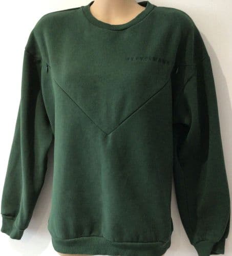 PRETTY MAMA DARK GREEN OVERSIZED NURSING ZIP SWEATER SIZE XS 8-12