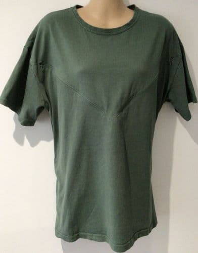 PRETTY MAMA FOREST GREEN OVERSIZED NURSING ZIP T-SHIRT TOP SIZE XS 8-12