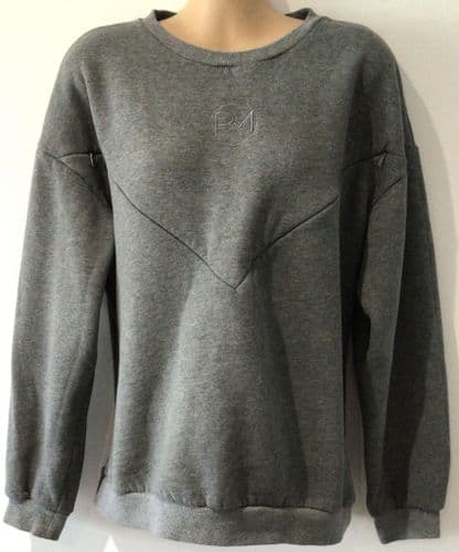 PRETTY MAMA GREY PM OVERSIZED NURSING ZIP SWEATSHIRT BNWT SIZE L 18-20