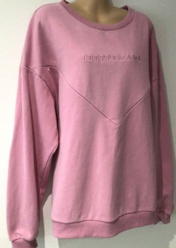 PRETTY MAMA PINK OVERSIZED NURSING ZIP SWEATER SIZE L 18-20 (1)